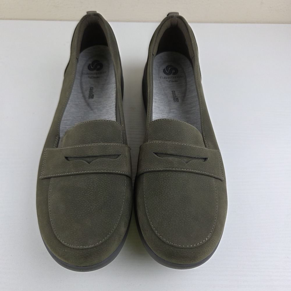 Clarks Cloud Steppers Sillian 2.0 Hope Green Comfort Penny Loafers Wmns Sz 11 W - Picture 4 of 14